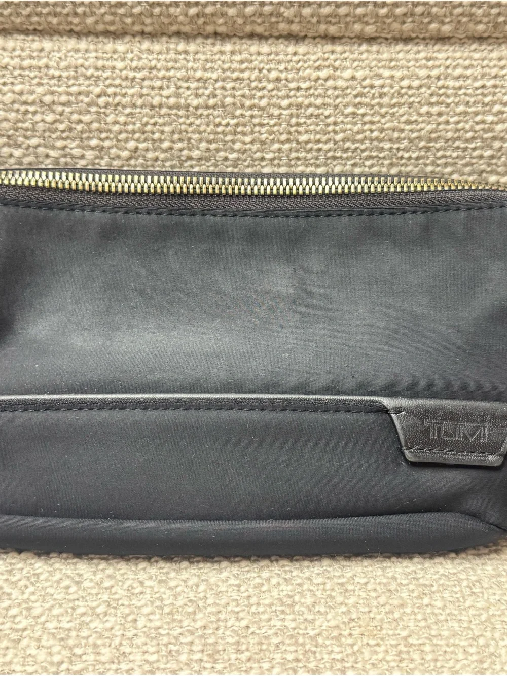 Tumi Black Nylon Crossbody Belt Bag with Top Zip